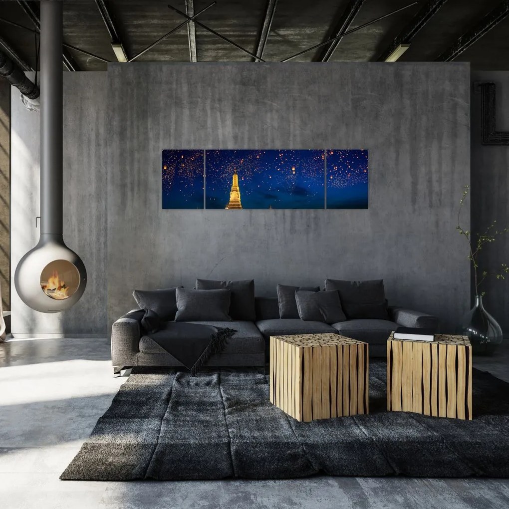 Obraz - Lampiony szczęścia, Bangkok (170x50 cm)
