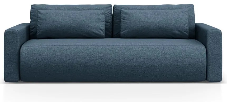 Ciemnoniebieska rozkładana sofa ze schowkiem 238 cm Belfast – Cosmopolitan Design