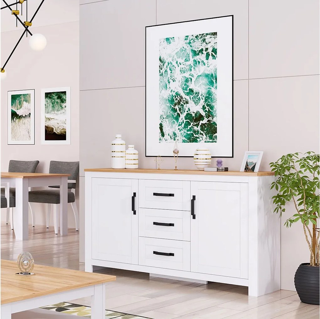 Komoda 150x89,5x41 cm biała