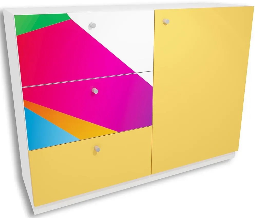 Dziecięca komoda z kolorowym nadrukiem B8-P22