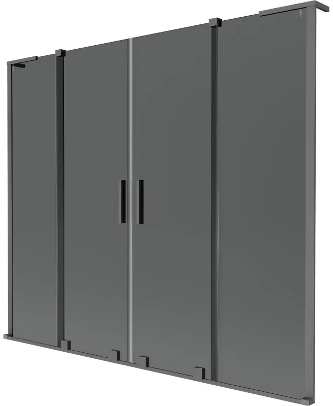 Mexen Velar L Duo parawan nawannowy 2-skrzydłowy rozsuwany 200 x 150 cm, grafit, gun metal - 896-200-003-42-95