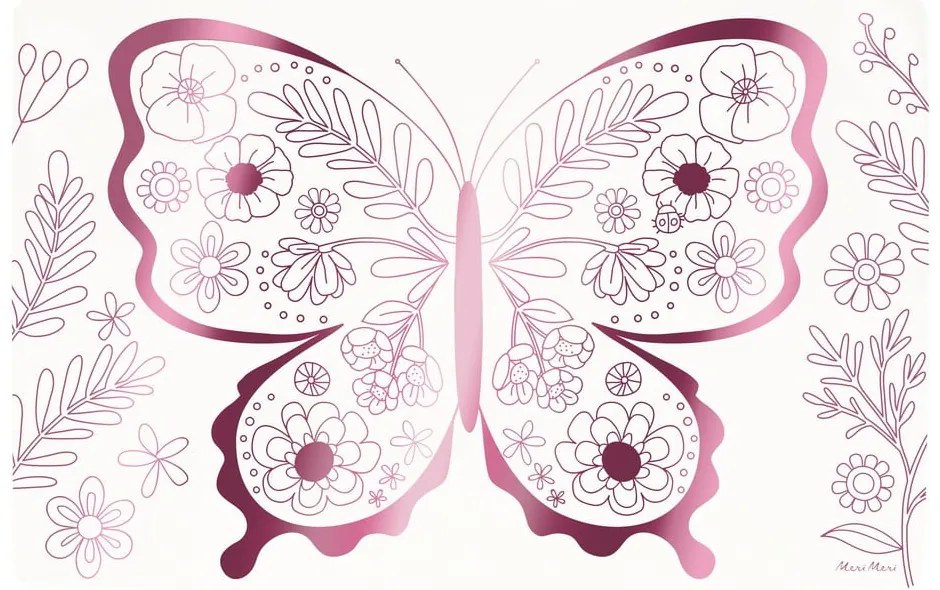 Papierowe maty stołowe zestaw 8 szt. 28x42.5 cm Butterflies & Flowers – Meri Meri