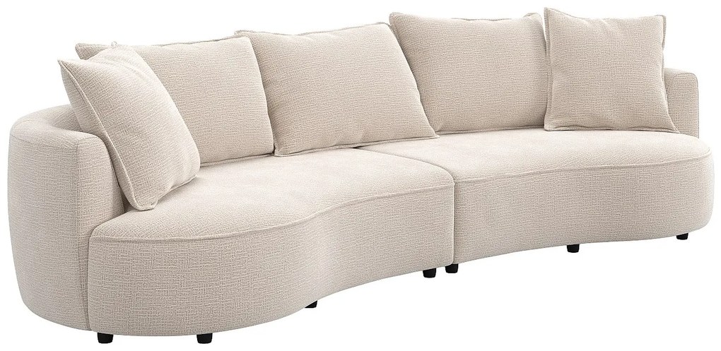 Kanapa 4-osobowa z beżowej tkaniny szenilowej CEPRANO od Maison Céphy