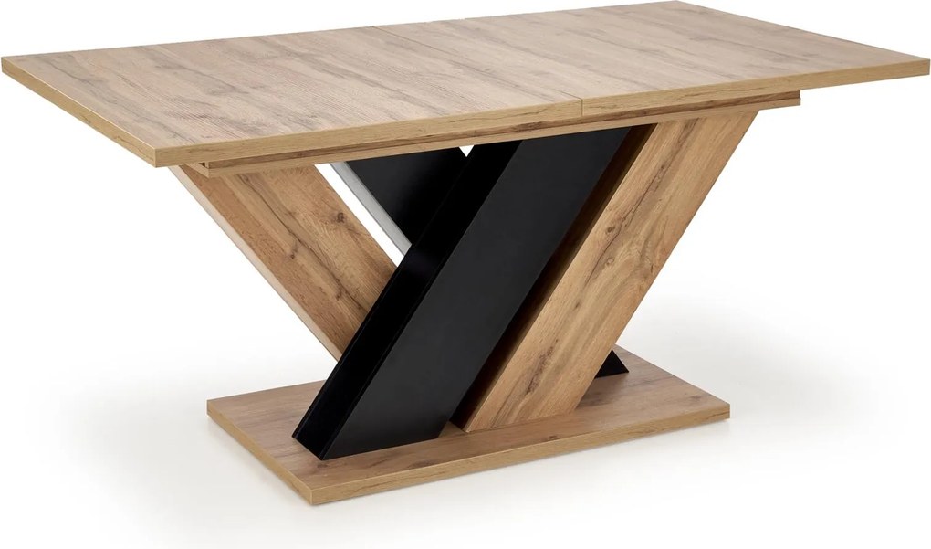 Rozkładany stół na oryginalnej nodze Brandon dąb wotan/czarny