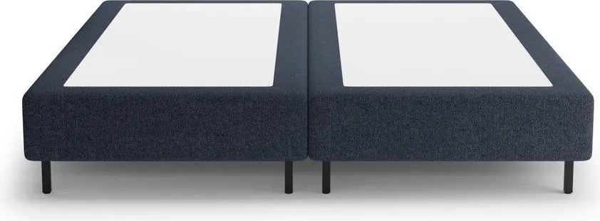 Ciemnoniebieskie tapicerowane łóżko dwuosobowe bez zagłówka 200x200 cm Whale – Micadoni