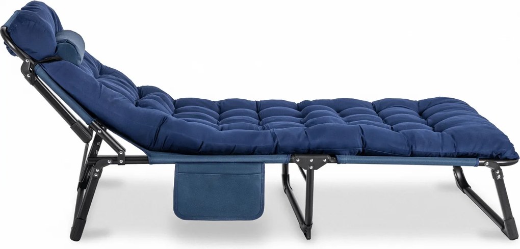 Leżak Ogrodowy SATURN 190x73 cm Granatowy
