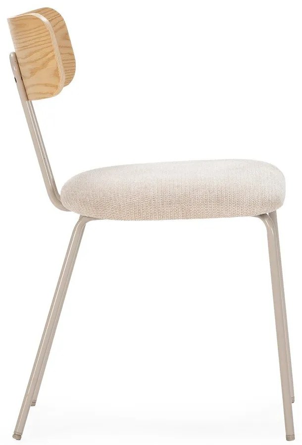 Beżowe/w naturalnym kolorze tapicerowane krzesło Olimpia – MOME