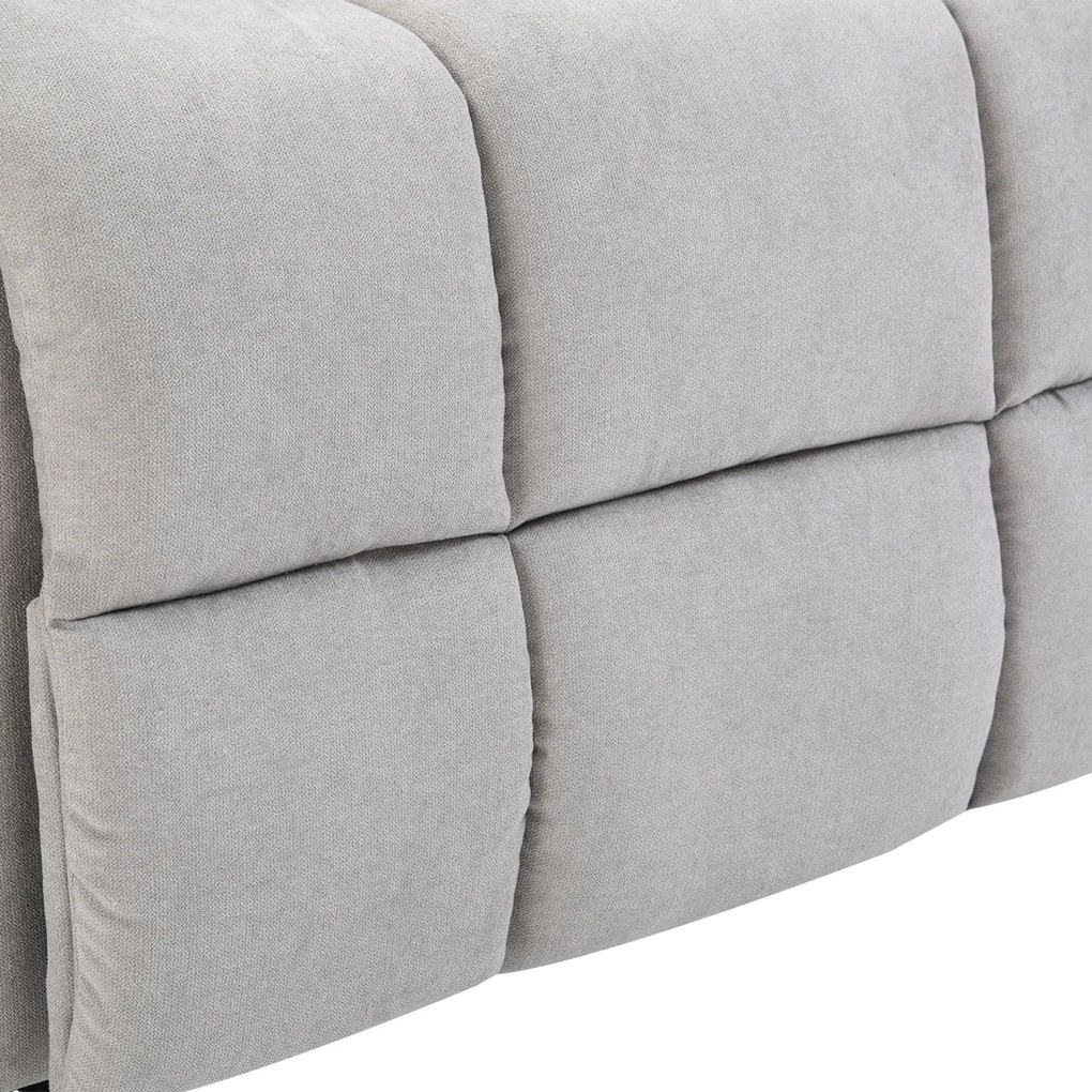 HOMCOM Fotel do masażu z funkcją wstawania i ogrzewania regulowany kąt nachylenia z pilotem szary pluszowy | Aosom PL