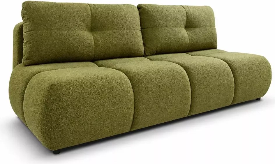 Sanvi – nowoczesna kanapa z funkcją spania, pojemnikiem na pościel i zaokrągloną, elegancką linią designu