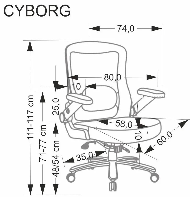 Fotel biurowy CYBORG czarny HALMAR
