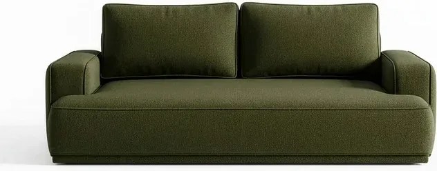 Sofa z Funkcją Spania CAMELIA Oliwkowa Boucle Japandi