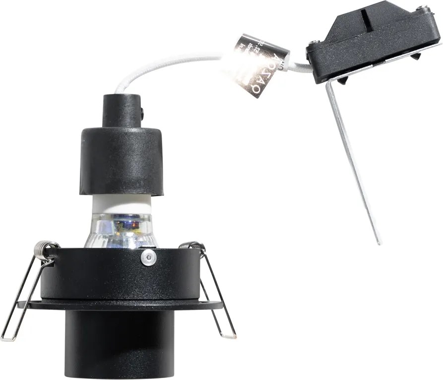 Zestaw 6 reflektorów wpuszczanych czarnych GU10 35 mm okrągłych z możliwością przechylania - Installa