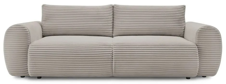 Jasnoszarobeżowa sztruksowa rozkładana sofa 257 cm Lucien – Bobochic Paris