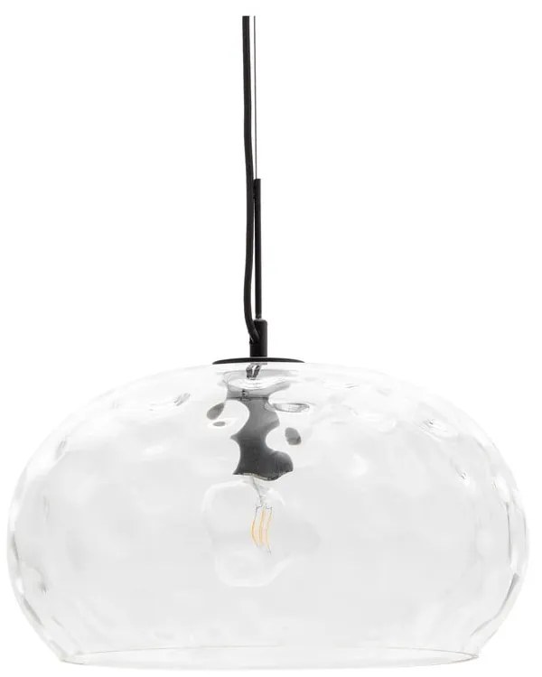 Czarna lampa wisząca ze szklanym kloszem ø 40 cm Balma – Kave Home