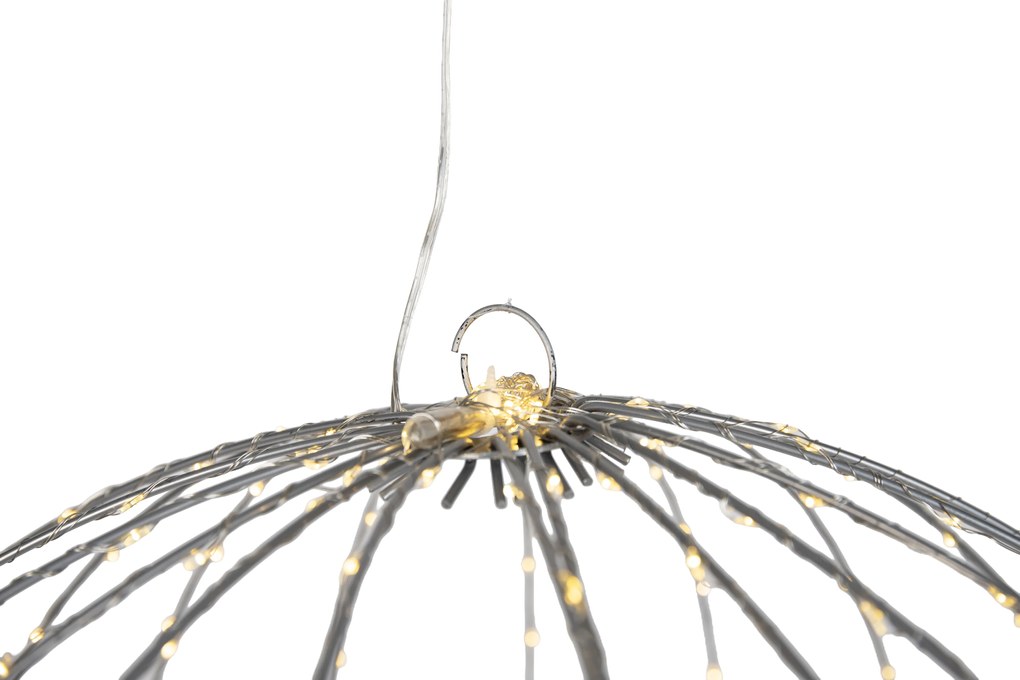 Zewnetrzna Świąteczna lampa wisząca kula biała 60 cm z LED i timerem IP44 - Nobi Oswietlenie zewnetrzne