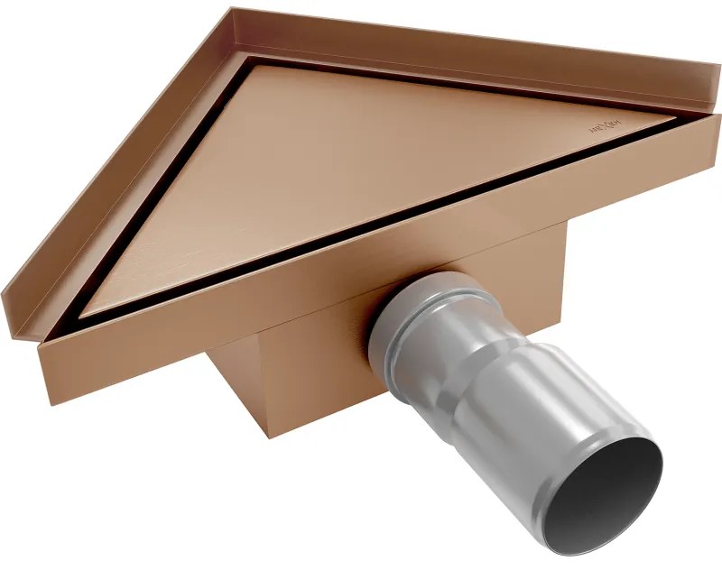 Mexen Flat-T M13 wpust podłogowy trójkątny 20 x 20 cm, miedź szczotkowana - 1C10320