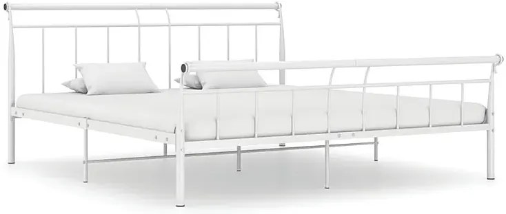 Białe metalowe łóżko małżeńskie 200x200 cm T8-G73