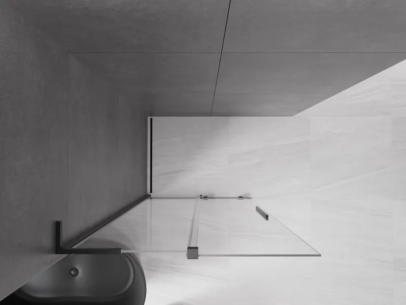 Mexen Velar L ścianka prysznicowa rozsuwana Walk-in 90 x 200 cm, transparent 8 mm, czarna - 871-090-003-03-70