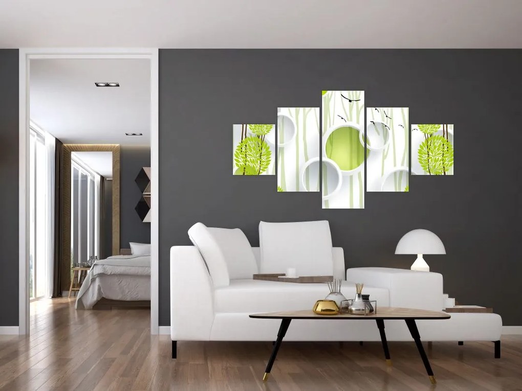 Obraz abstrakcji z drzewami (125x70 cm)