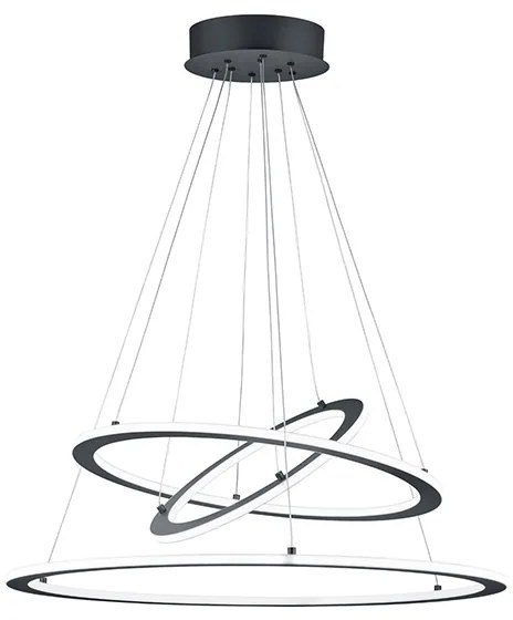 Designerska lampa wisząca szara LED 3-stopniowe ściemnianie -TijnDesignerski Oswietlenie wewnetrzne