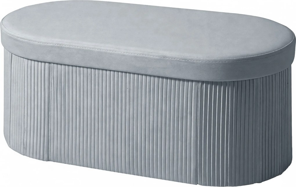 HOMCOM Ławka z miejscem do przechowywania, składana, tapicerowana, z aksamitnym wykończeniem do salonu 76 x 38 x 35 cm, ciemnoszara | Aosom PL