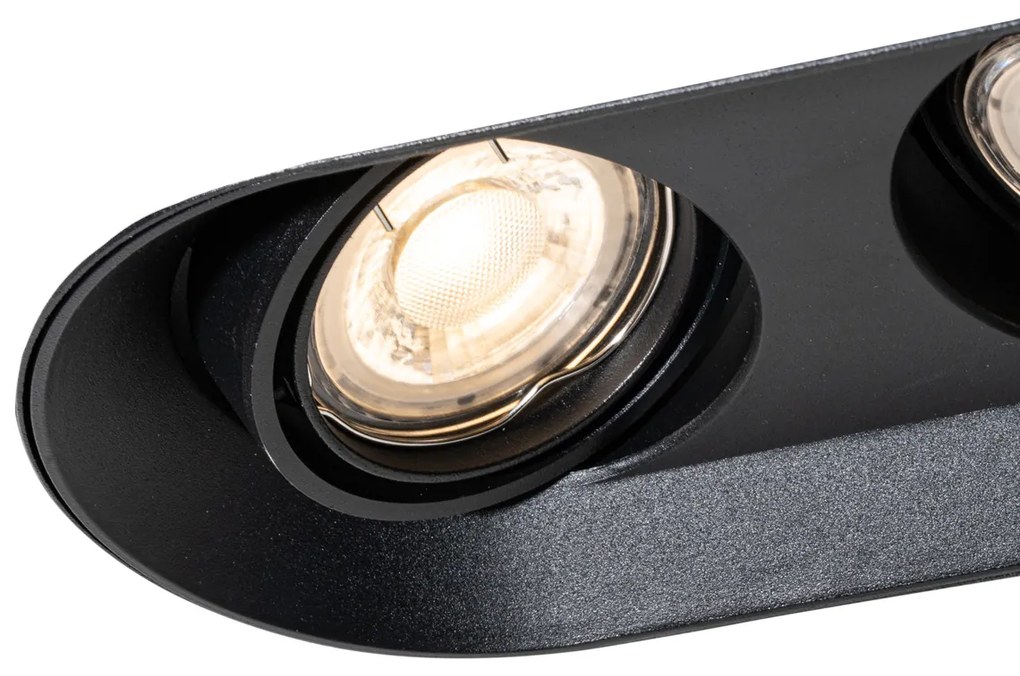 Zestaw 6 okrągłych reflektorów wpuszczanych czarnych GU10 50mm 2-punktowe - Hubs Oswietlenie wewnetrzne