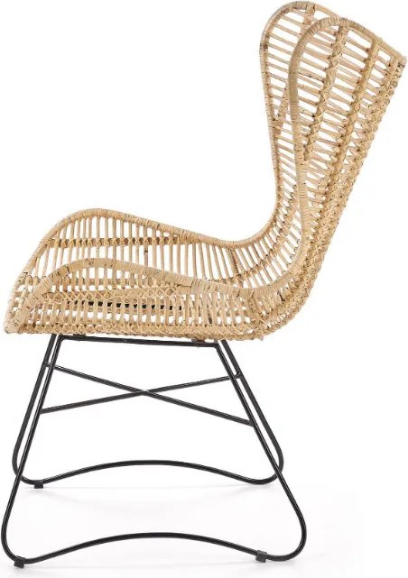 Designerski fotel rattanowy na płozach Indiana