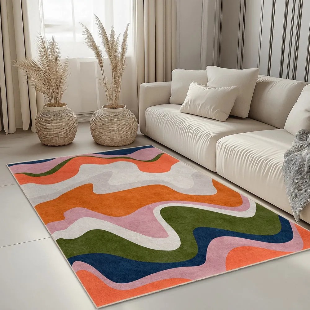 Pomarańczowy chodnik odpowiedni do prania 80x200 cm Squiggly Orange – Mila Home