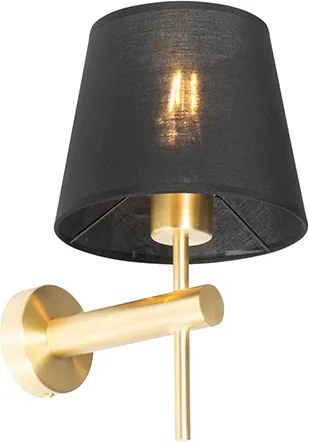 Nowoczesna lampa ścienna mosiądz z czarnym - Pluk