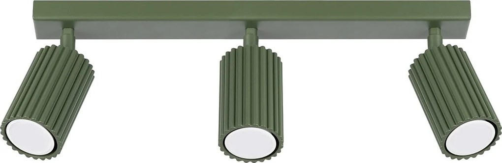 Lampa Sufitowa Minimalistyczny Karbon, Aluminium - 3 Źródło - L.45 X H.16.5 Cm - Zielony Oliwkowy