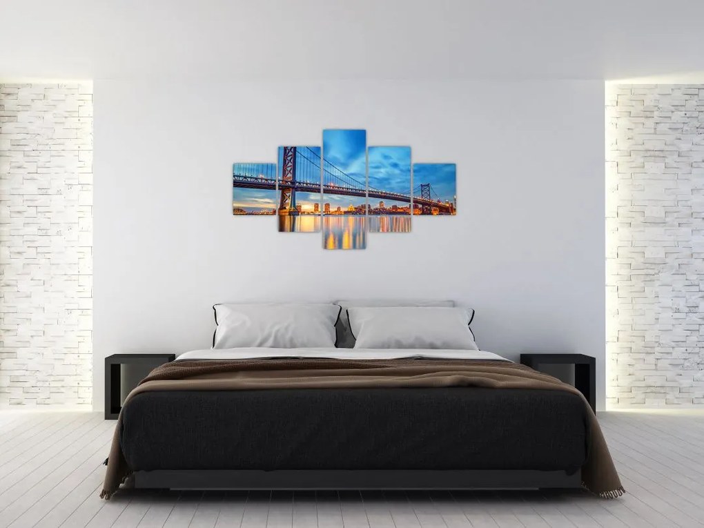 Obraz - Most Benjamina Franklina, Filadelfia (125x70 cm)