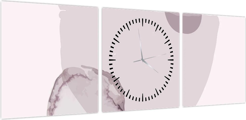 Obraz - Fioletowy minimalizm N⁰2 (z zegarem) (90x30 cm)