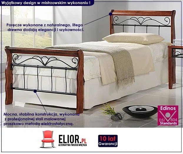 Pojedyncze łóżko czereśnia antyczna B6-N26