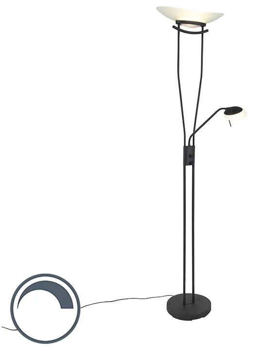 Nowoczesna lampa podłogowa czarna z LED - Lexus Nowoczesny Oswietlenie wewnetrzne
