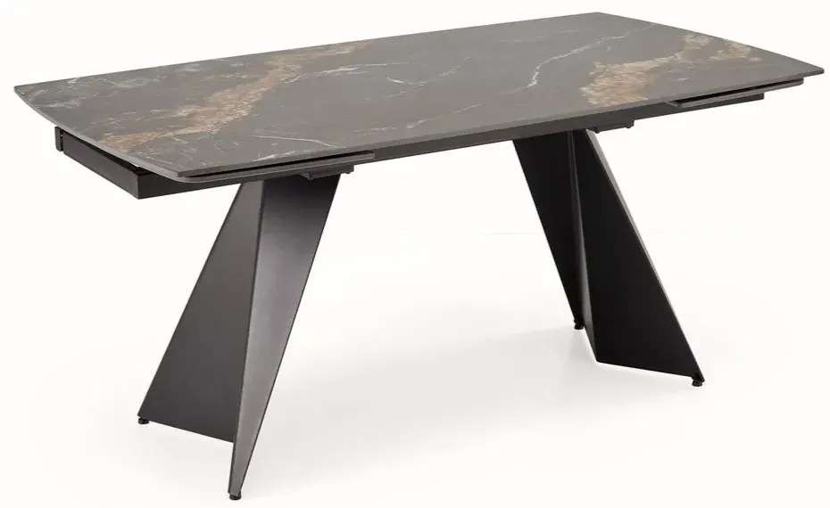 Stół rozkładany ARMANI 165(241)x90 czarny marmur/czarny HALMAR