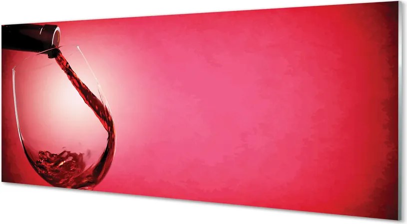 Panel szklany do Kuchni Kieliszek Wina na Czerwonym Tle