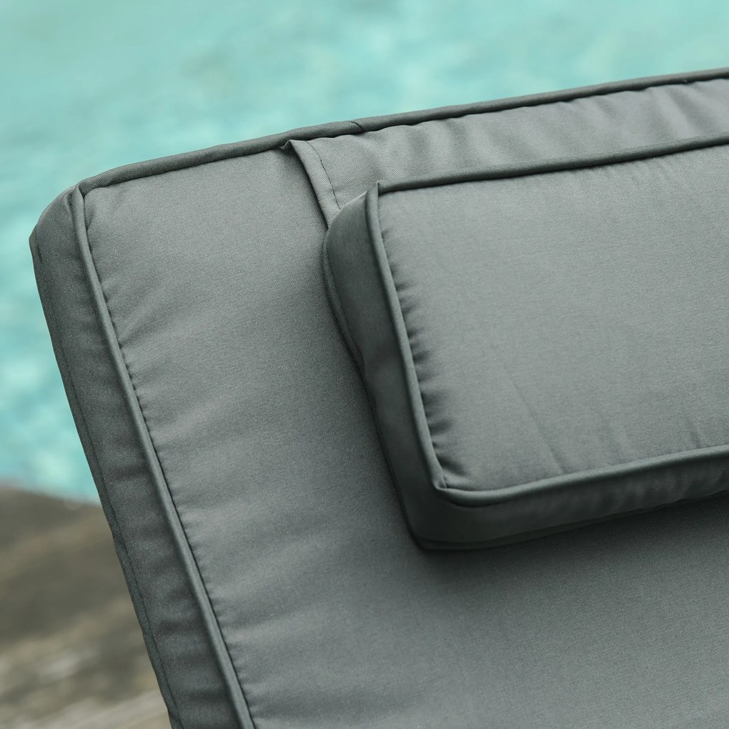 Outsunny Zestaw leżaków ogrodowych z technorattanu ze stolikiem, meble ogrodowe z poduszkami, 4 kolory