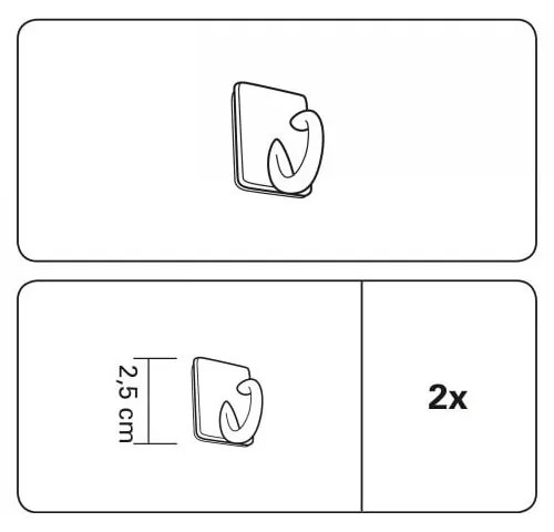 Samoprzylepne haczyki do drążka na zazdrostki zestaw 2 szt. – Gardinia