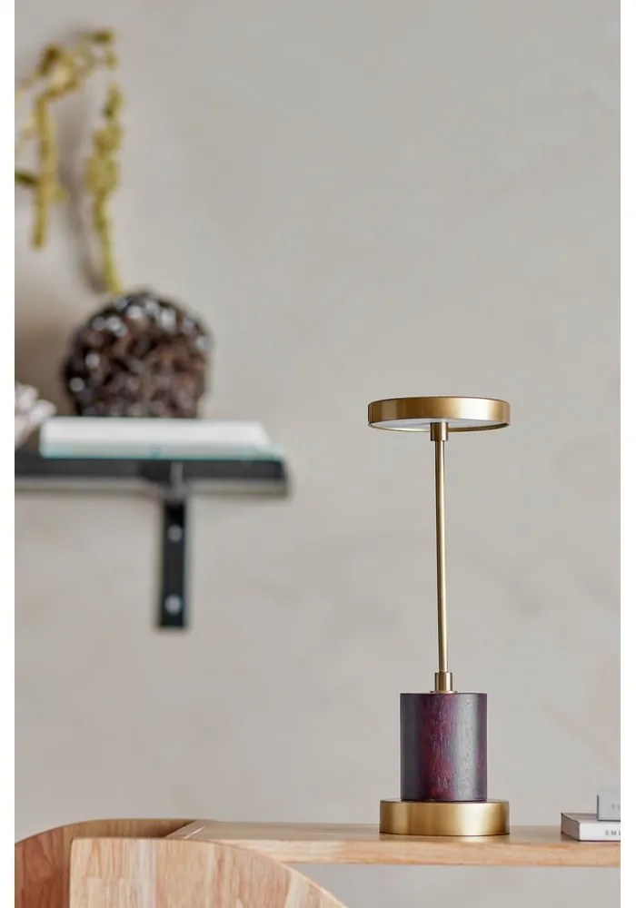 Lampa stołowa LED w kolorze złota ze ściemniaczem i metalowym kloszem (wysokość 30 cm) Chico – Bloomingville