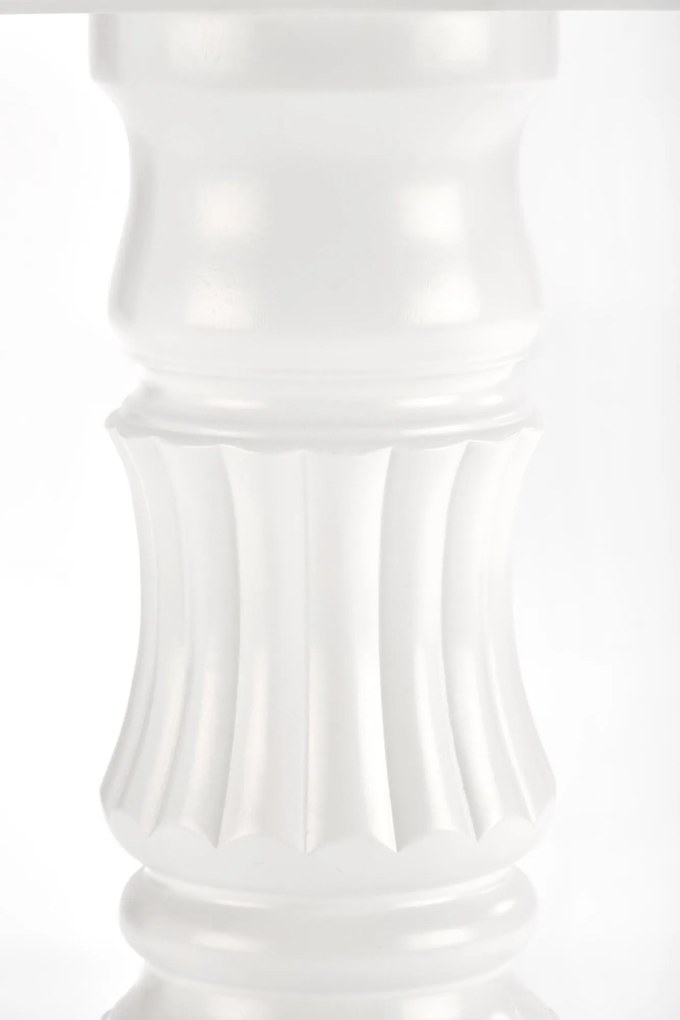 WILLIAM stół biały 90÷124/90/75 cm okrągły owalny rozkładany 4/6 osób klasyczny