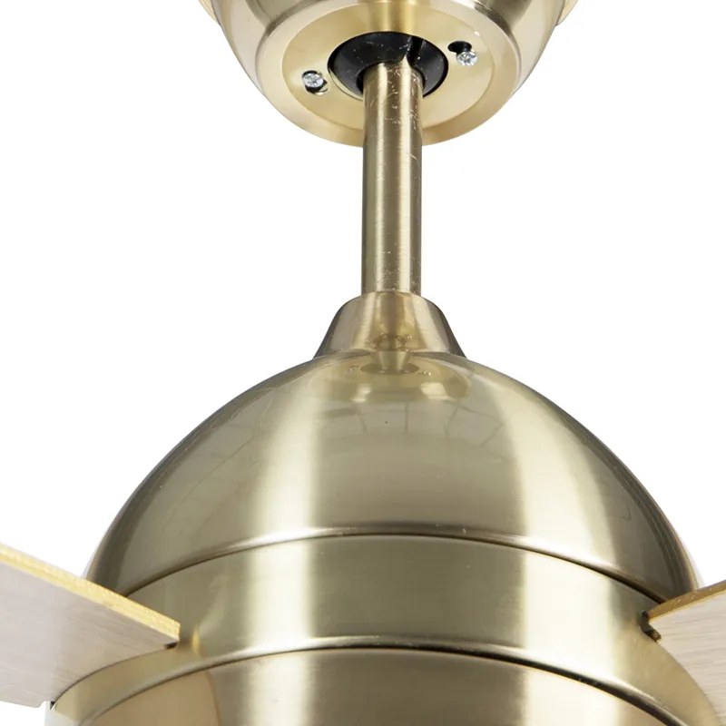 Sufitowy wentylator z pilotem w kolorze mosiądzu - Rotar