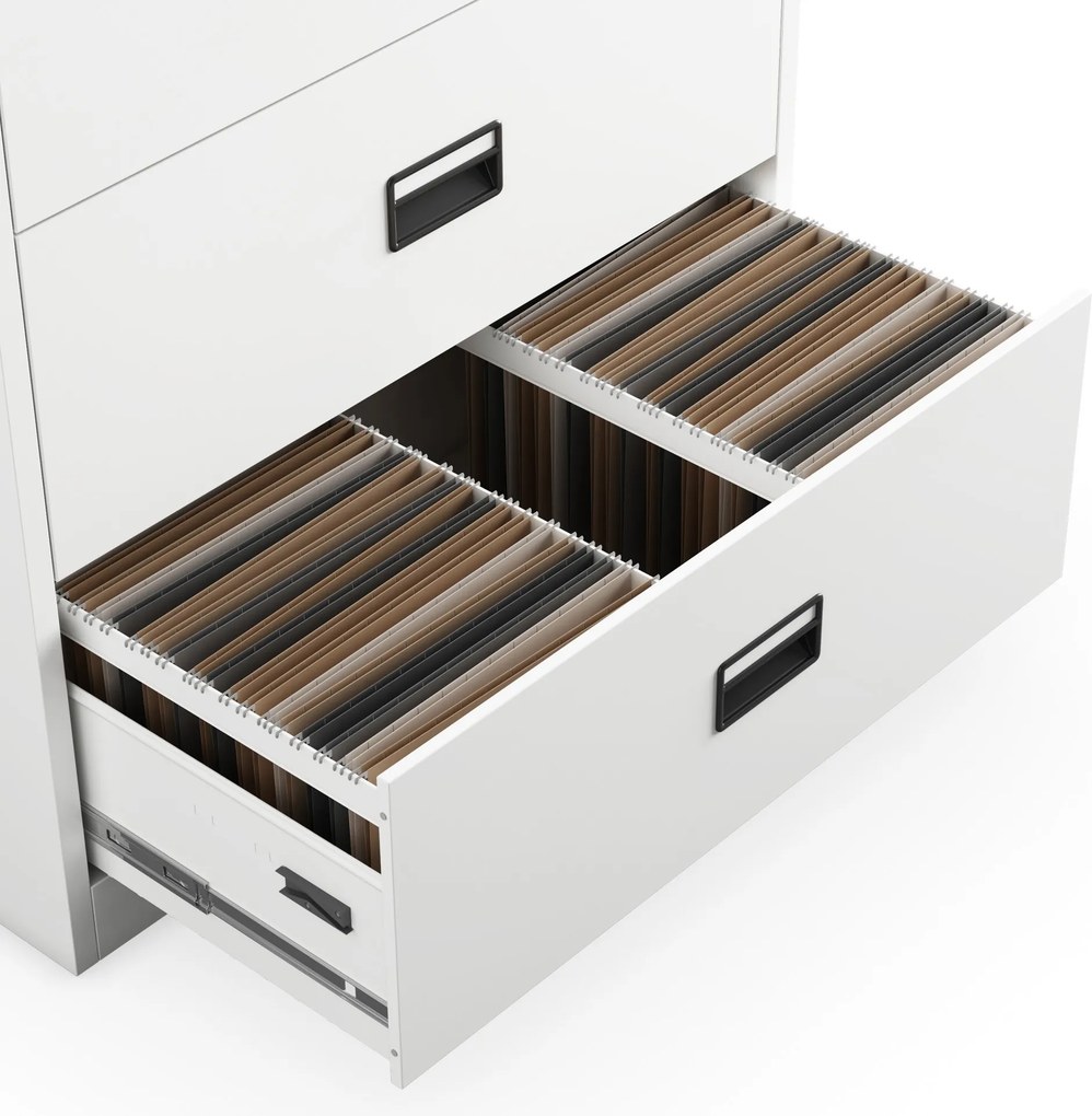 Szafa kartotekowa metalowa biała: SARA XL V4, 900 x 1320 x 600 mm