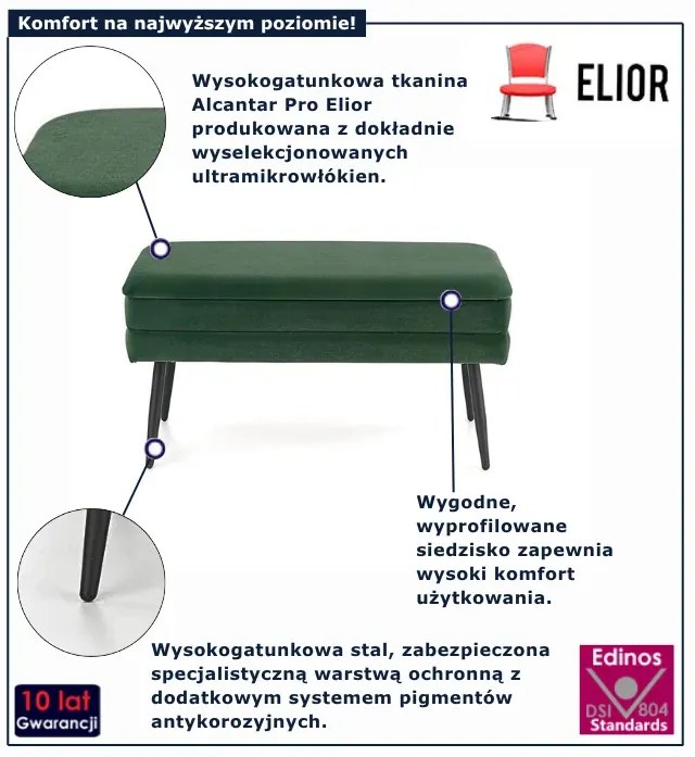 Zielone siedzisko ze schowkiem  Z2-D79