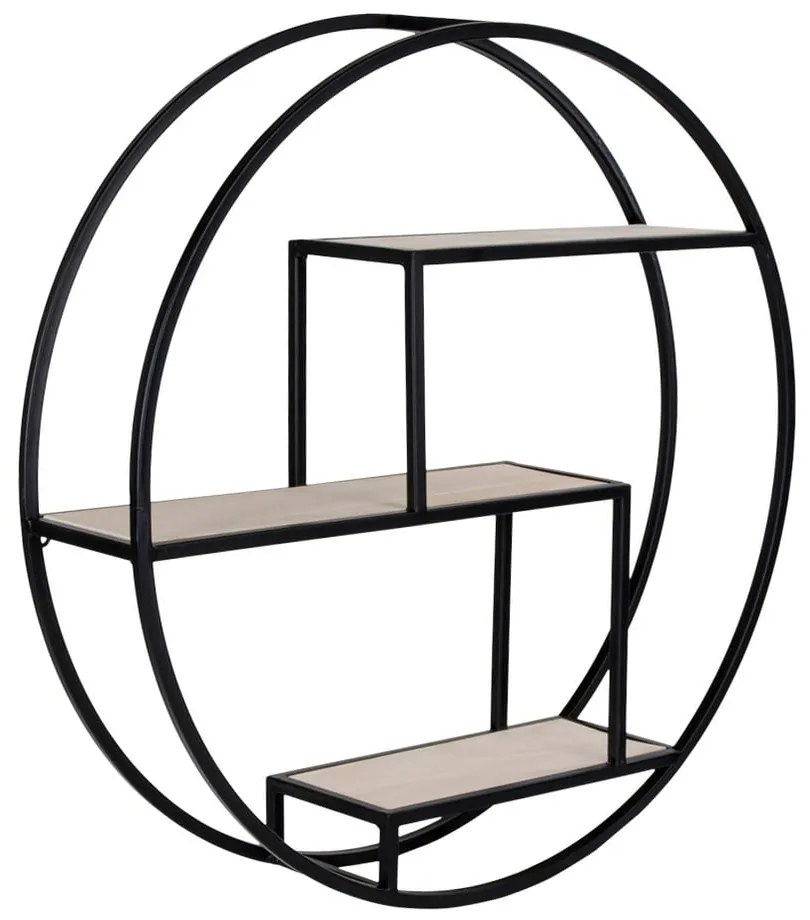 Czarno-naturalna wielopoziomowa półka z litego drewna paulowni 62 cm Rotterdam – House Nordic