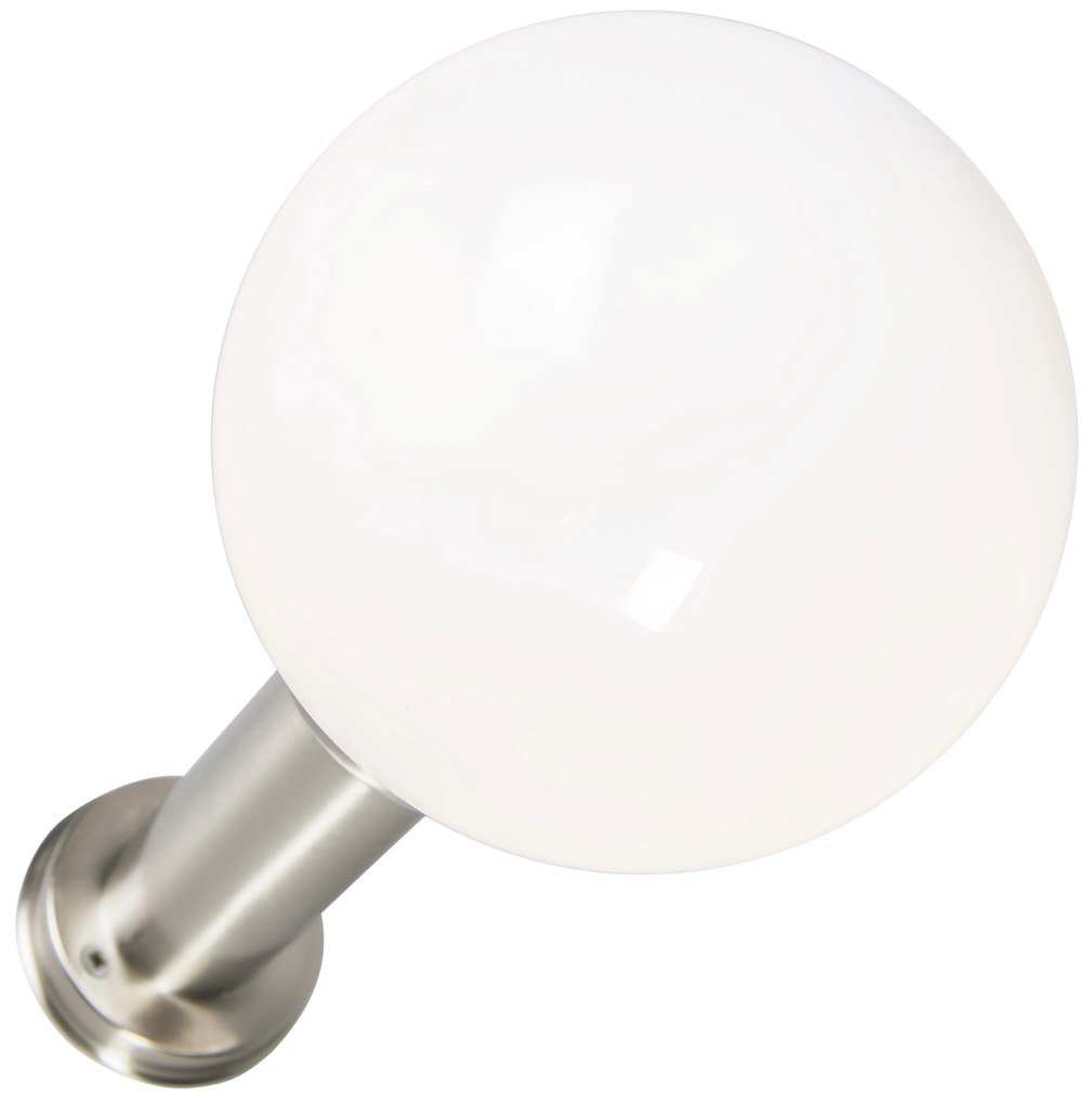 Zewnetrzna Nowoczesna lampa ogrodowa słupkowa ze stali nierdzewnej 50 cm - Sfera Nowoczesny Oswietlenie zewnetrzne