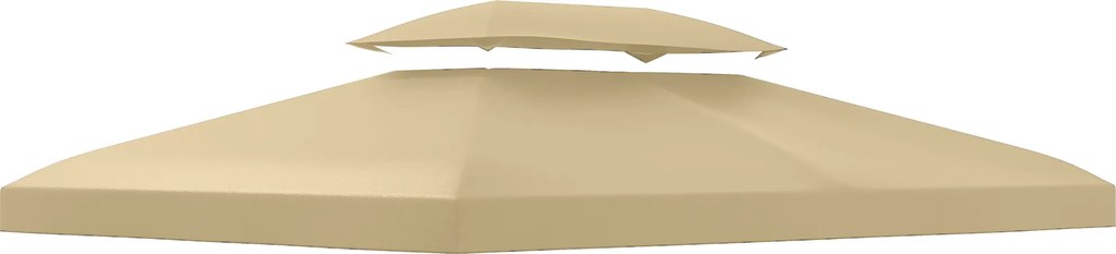 Outsunny Dach zamienny do pawilonu 3 x 4 m wodoodporny dach pawilonu z podwójnym dachem Beżowy | Aosom PL