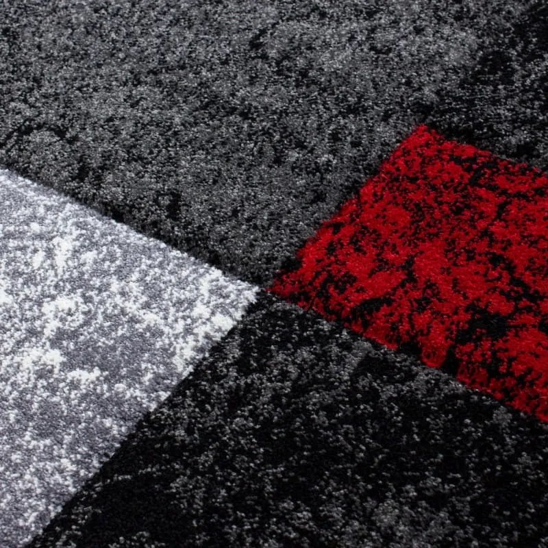 Dywan nowoczesny Hawaii 3D szaro-czarno-czerwony 200 cm x 290 cm