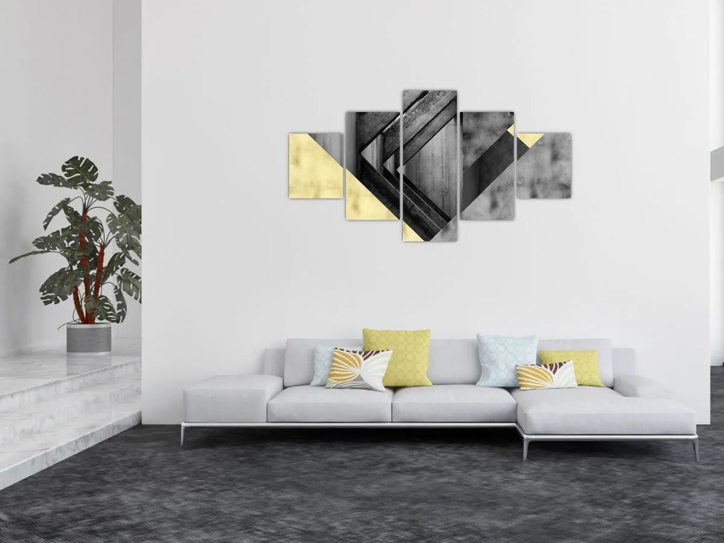 Obraz - Teksturowane kształty (125x70 cm)