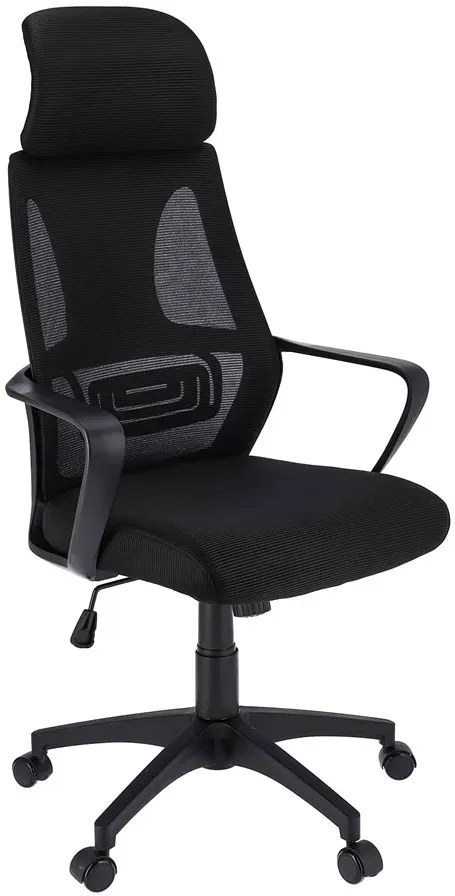 Czarne nowoczesne krzesło biurowe obrotowe ergonomiczne - Locarno