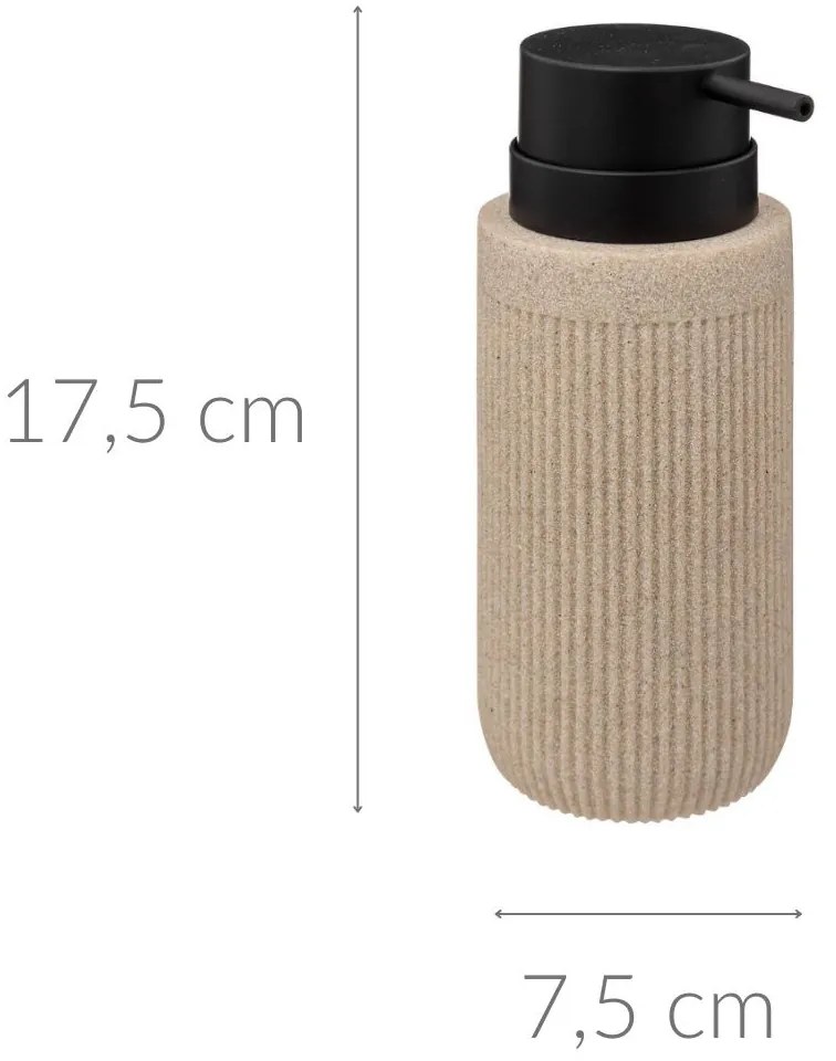 Dozownik do mydła w płynie ONYX, łupek, Ø 7 cm